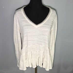 Anthropologie Deletta Thea Ruffle Peplum Top